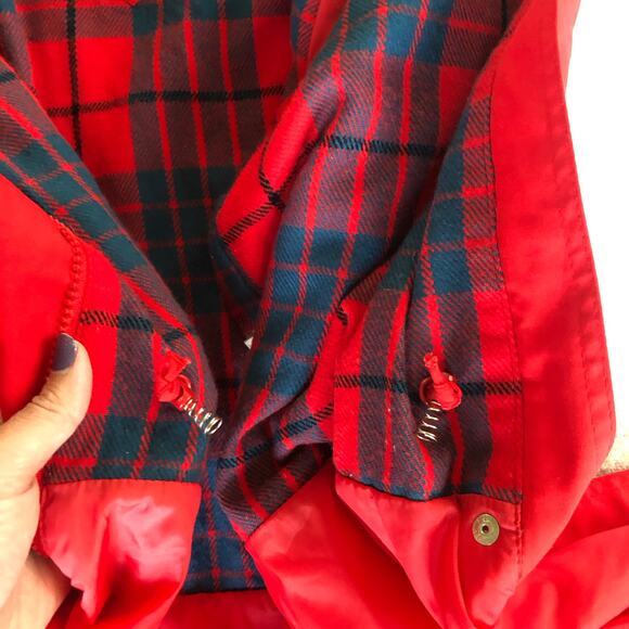 VTG Pacific Trail Red Jacket Womens Large Made in Korea Plaid Lined Outdoor Coat - Picture 10 of 16